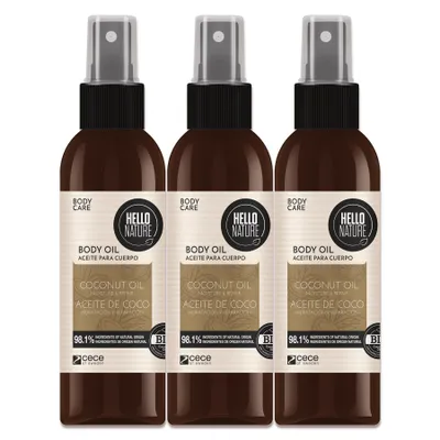 Image de Huile de noix de coco Huile pour la peau Huile pour le corps Huile de noix de coco bio Soin du corps Cosmétique naturel, 3x 130ml