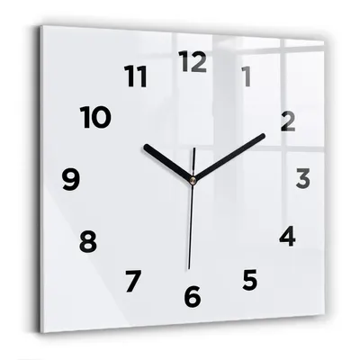 Produktbild von Wallfluent Wanduhr – Stilles Quarzuhrwerk - Uhr Dekoration Wohnzimmer Schlafzimmer Küche - Zifferblatt - schwarze Zeiger - 30x30 cm - Weiß