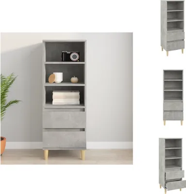 Image de vidaXL Highboard gris béton 40x36x110 cm Bois composite - Sideboards