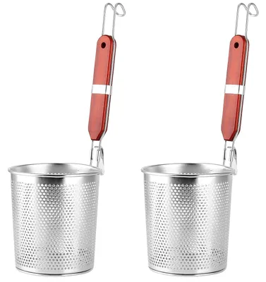 Imagen del producto de TRANKIELO® - 2 coladores de acero inoxidable – con malla microperforada y asa – diámetro de 13 cm – versátiles y duraderos