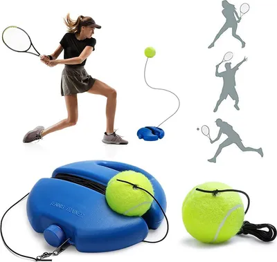 Produktbild von Tennis Trainer mit Tennisball, Tennisbällen, Draußen Tennis Einzeltraining Innovative Ballspiel für Kinder Erwachsene im Garten Park