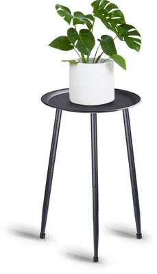 Immagine prodotto di Portap piante in metallo nero a due livelli, di 50 cm, adatto sia per interni che per esterni