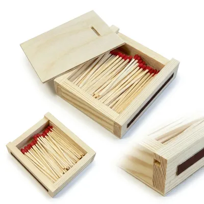 Obrázek produktu pro Dřevěná krabička se zápalkami, 11 cm, na gravírování loga, dárek, DIY, zdobení