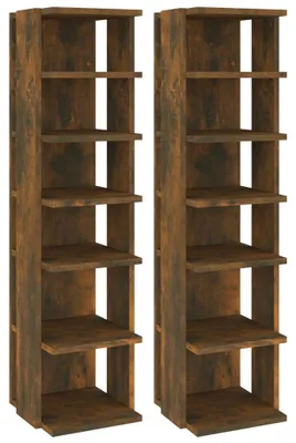 Zdjęcie produktu dla vidaXL Stojaki na buty 2 szt. Dąb wędzony 27,5x27x102 cm Materiał drewnopochodny