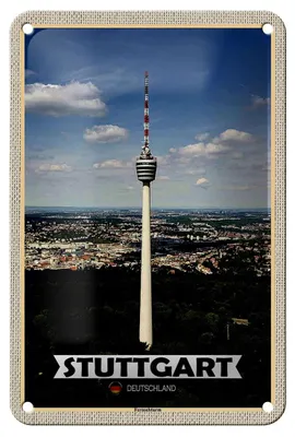 Produktbild von Blechschild Städte Stuttgart Fernsehturm Stadt 12x18cm Dekoration