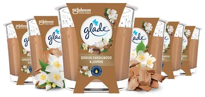 Immagine prodotto di Candele profumate Glade in vetro, Sandalo e Gelsomino, confezione da 6