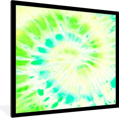 Produktbild von MuchoWow® Gerahmtes Poster Sommer - Krawattenfärbung - Weiß 40x40 cm - Poster mit Schwarzem Bilderrahmen Wandposter Rahmen Foto Bilder - Mit Rahmen - Wanddekoration Schlafzimmer