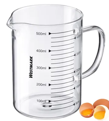 Glas-Messbecher 0,5 l, mikrowellengeeignet, ergonomischer Griff
