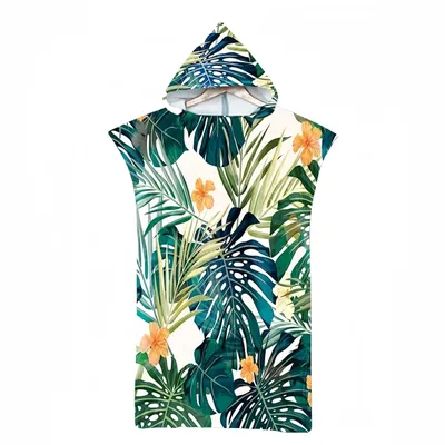 Immagine prodotto di Asciugamano da spiaggia con cappuccio per adulti - Poncho asciugamano, 85x110 cm