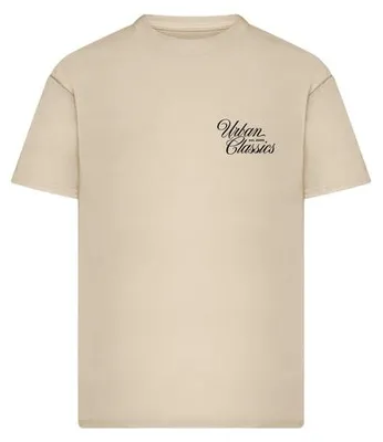 Image de T-shirt pour homme Urban Classics Flow Script Logo Loose Tee whitesand - S