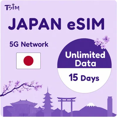 Image de Carte eSIM pour téléphone mobile : 15 jours de données illimitées, réseau 5G, idéale pour les voyages