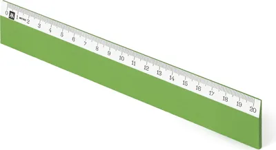Image de Metrie | Scholar-W20HG Règle en bois verte avec bande blanche sous l'échelle | 20 cm