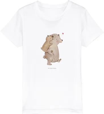 Produktbild von Mr. & Mrs. Panda Kleinkinder T-Shirt Papa Bär 9-11 Jahre (134/146) - Weiß - Geschenk, Vatertag, Muttertag, Vater, Teenager, Geburtstag, für Kinder, Kindershirt, Organic