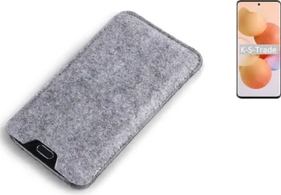 Produktbild von K-S-Trade Filz Handyhülle kompatibel mit Xiaomi Civi Schutzhülle Filztasche Filz Tasche Case Sleeve Handy Hülle Filzhülle grau