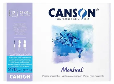 Produktbild von Canson Montval Block einseitiggeleimt, 24 x 32 cm, 12 Blatt, 270 g/m²