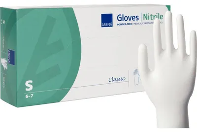Produktbild von 10x Nitril-Handschuhe, Classic, Puderfrei, Weiß, Gr. S | Packung (100 Stück)