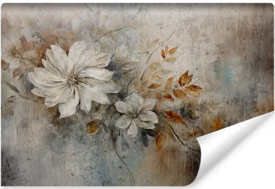 Produktbild von Muralo Selbstklebende Fototapete BLUMEN Blätter Pflanzen Beton Retro Stil 360 cm x 240 cm