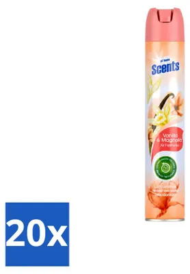 Productafbeelding van 20 x At Home Luchtverfrisser Vanille & Magnolia, 400 ml - Voordeelverpakking - 20 stuks