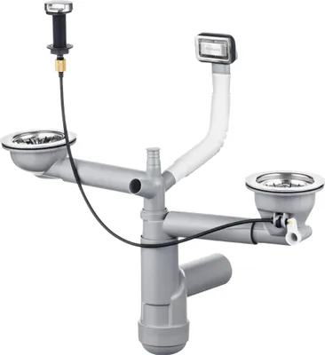 Image de Siphon for 1.5- and 2-bowl granite sink - Space-Saver