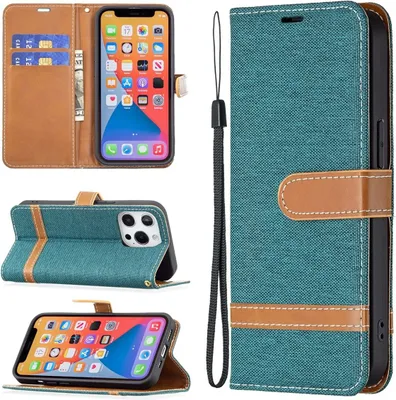 Produktbild von König Design Hülle kompatibel mit Apple iPhone 13 Kunstleder Handyhülle - Handy Case Grün