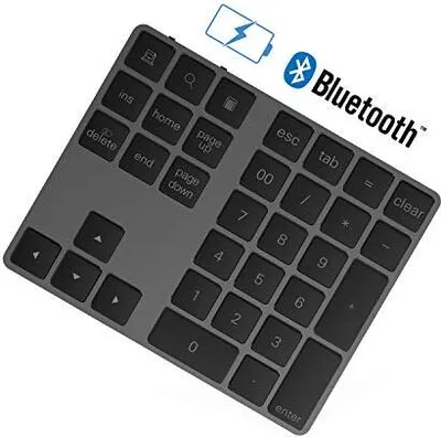 Produktbild von Bluetooth numerische Tastatur 34 Tasten Wireless Numpad wiederaufladbarer Tastatur Computer Laptop Tablet Phone Pad Compatible Windows Surface Pro