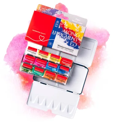Productafbeelding van Solidchoice - Waterverf Set van 12 Kleuren voor Volwassenen