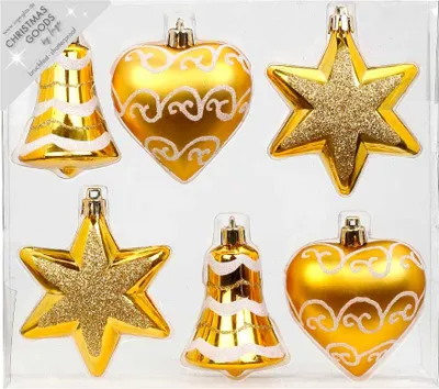 Produktbild von Inge's Weihnachtskugeln 6 Stück 9 cm Gold, Kunststoff, bruchfest