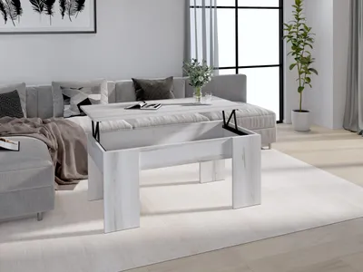 Produktbild von Höhenverstellbarer Couchtisch für Wohnzimmer. Abmessungen: 100 x 45 x 50 cm (Br