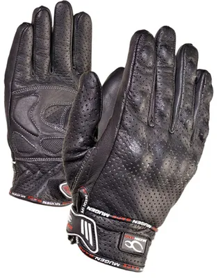 Zdjęcie produktu dla Rękawice motocyklowe MUGENRACE Aeroflux z perforacją, czarne, rozmiar XL