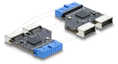Image de DELOCK USB 5Gbps Hub 20Pin Pfostenbuchse < 2x USB-A 5Gbps