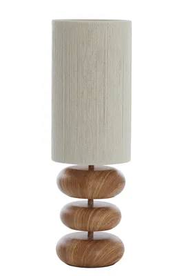 Image de Lampe de table - beige naturel - DANIALO - coton métal - Ø 22cm - E27 - 1891043 - Light & Living