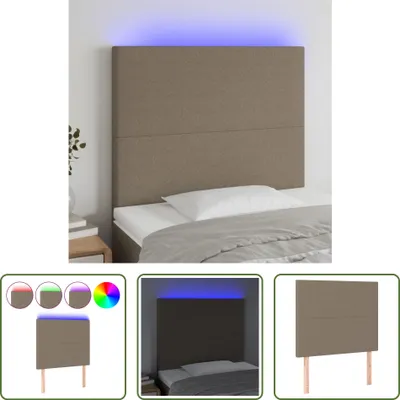 Produktbild von The Living Store LED Kopfteil Taupe 100x5x118/128 cm Stoff