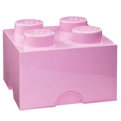 Produktbild von LEGO Brick Stapelbarer quadratischer Behälter mit 4 Noppen - Pink
