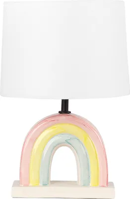 Obrázok produktu pre BELIANI Stolná lampa viacfarebný keramický podstavec biele tienidlo polyester bavlna minimalistický dizajn