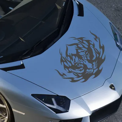 Produktbild von Aufkleber - Autoaufkleber "Tiger Tribal" 40cm x 35cm Graphit metallic - Tuning Carystyling Heckscheibe Auto