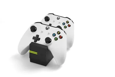 Produktbild von Snakebyte Ladestation Twin:Charge X, schwarz, für Xbox One / S / X / Elite Controller, lädt 2 Controller gleichzeitig, inkl. 2x 800 mAh Akku-Packs, LED-Ladeanzeige, ABS