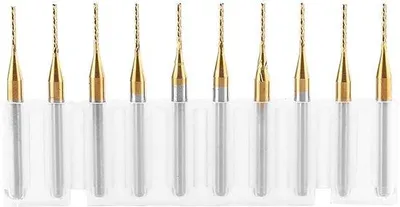 Zdjęcie produktu dla Frezy z węglika wolframu 1 mm – 3,175 mm x 1 mm, zestaw 10 sztuk – frezy CNC, wiertła z węglika wolframu, narzędzia widełkowe, narzędzia do grawerowania
