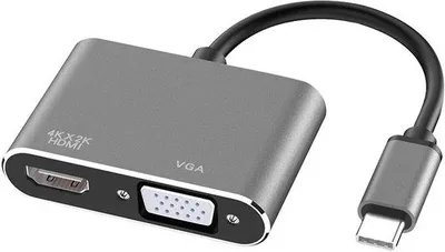 Image de Adaptateur USB-C vers HDMI/VGA - Adaptateur USB-C HDMI et VGA - Convertisseur USB-C vers VGA 4K, HDMI 1080P