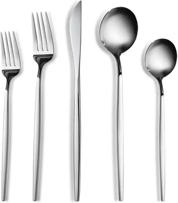 Produktbild von 30 Stück Besteck Set für 6 Personen - Modernes Design aus Stahl