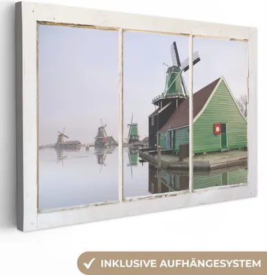 Obrázek produktu pro OneMillionCanvasses® - Obraz na plátně - 140x90 cm, Pohled - Mlýn - Voda, Nástěnné umění tisk nástěnné dekorace