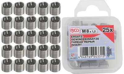 Produktbild von BGS 9427-1 Ersatz-Gewindeeinsätze, M8 x 1,0 mm, 25 -tlg.