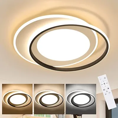 Produktbild von ZMH Deckenleuchte LED Wohnzimmer Deckenleuchte 48 cm Dimmbare Wohnzimmerlampe Moderne Ring