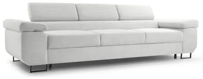 Produktbild von Selsey Capurso – Schlafsofa mit verstellbaren Kopfstützen und Stauraum, Cord, Hellbeige