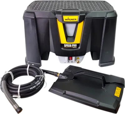 A Wagner Speed Pro Steam wallpaper stripper and its accessories are displayed against a white background.