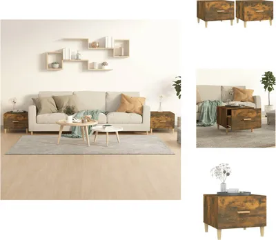 Obrázek produktu pro vidaXL Konferenční stolky 2 ks. Kouřový dub 50x50x40 cm materiál na bázi dřeva - Konferenční stolky