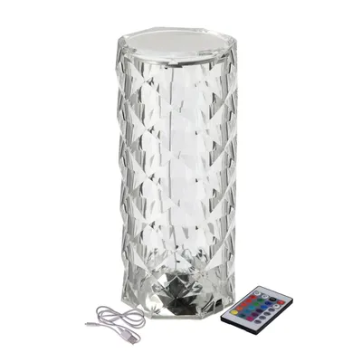 Produktbild von Touch LED Akku Tischlampe Kristall Ø 9 x 21 cm Farbwechsel Inkl. Fernbedienung Tischleuchte