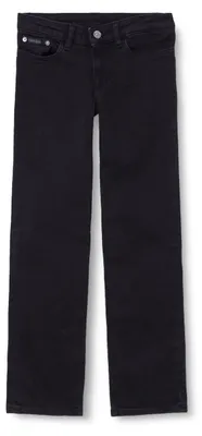 Immagine prodotto di Calvin Klein, jeans dritti modello MR per bambine, colore nero lavato, codice prodotto IG0IG03054. Materiale: denim (lavato)