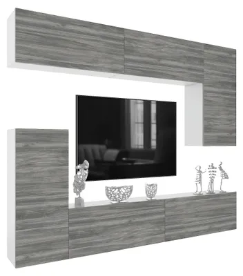 Produktbild von BELINI Wohnwand MILANO 8 Wohnzimmer 250 cm - Grau Matt, Moderne Schrankwand Set, Anbauwand TV-Schrank Griffloses System