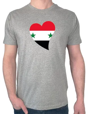 Produktbild von Huuraa Herren T-Shirt Syrien Flagge Herz L Sport Grey Bio Baumwolle Fairtrade Herrenshirt Geschenkidee