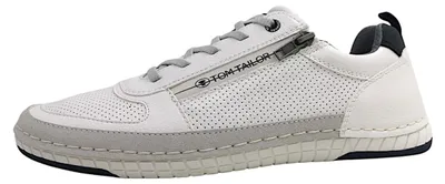 Image de Tom Tailor : Chaussures de sport pour hommes, lacets, couleur blanche, style décontracté